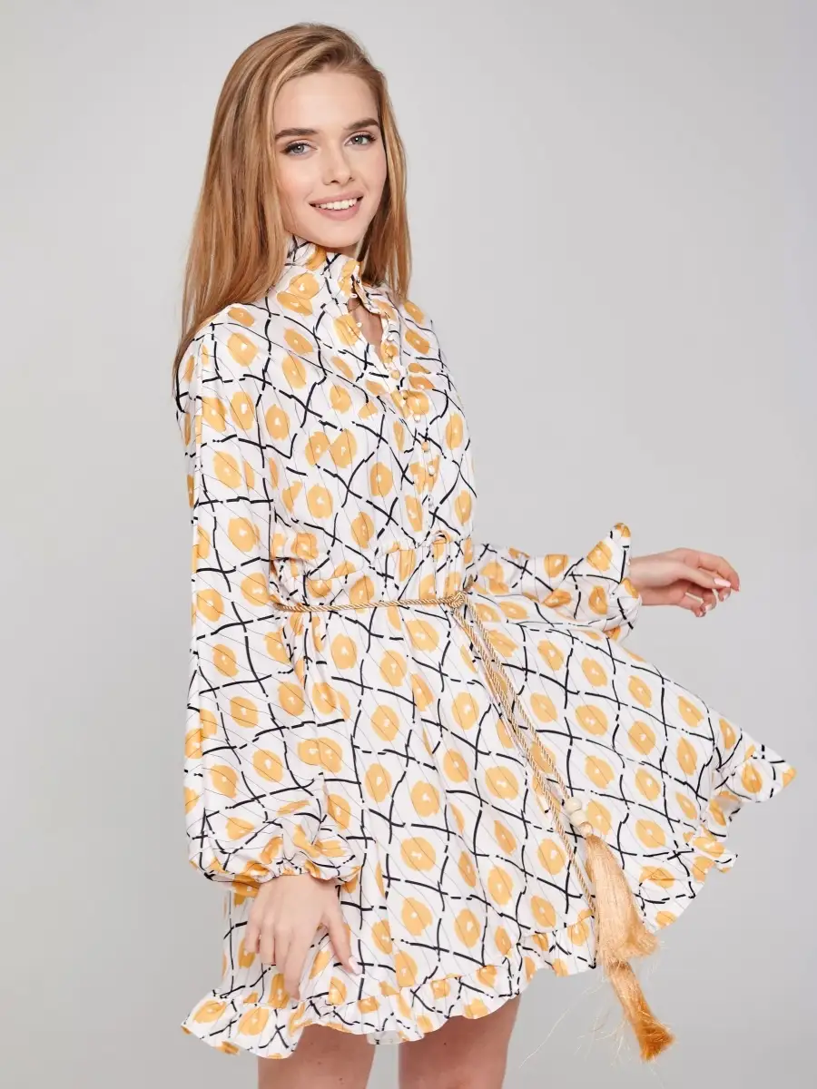 Желтое платье женское для девочки вечернее нарядное офисное