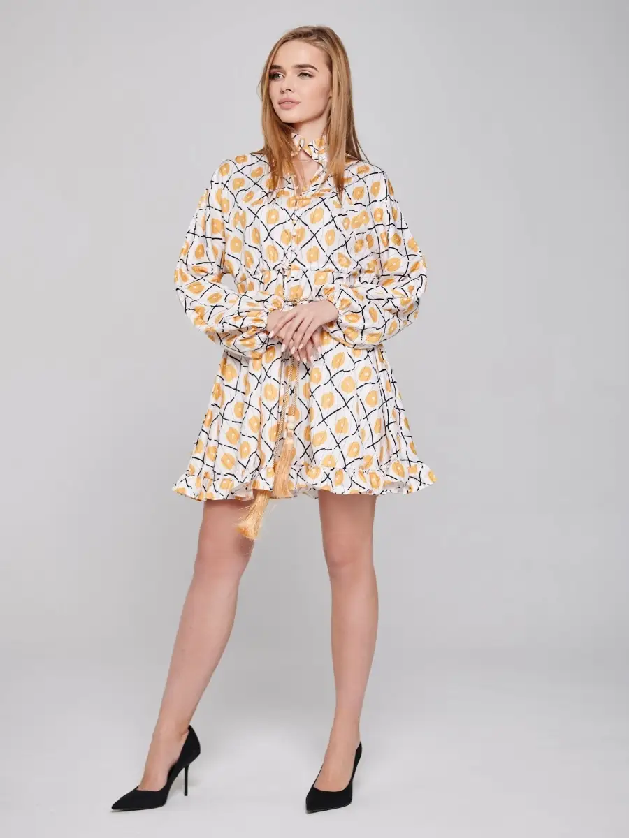 Желтое платье женское для девочки вечернее нарядное офисное