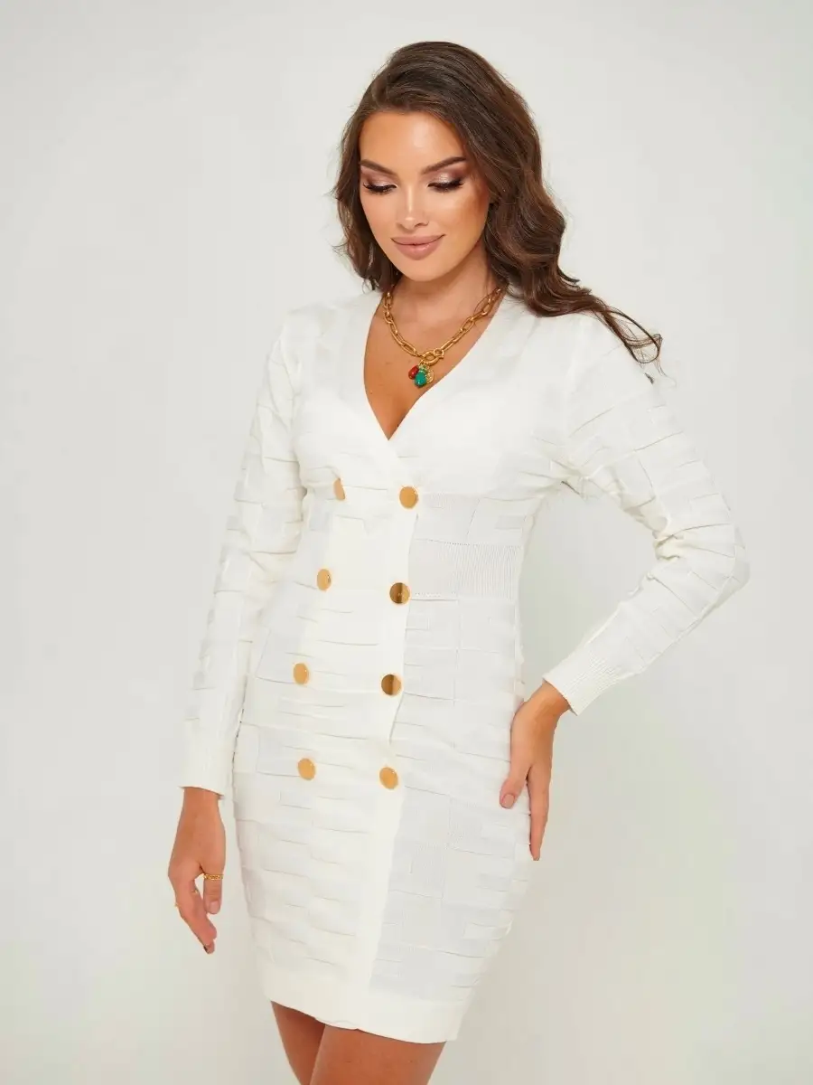 Белое платье женское повседневное офисное