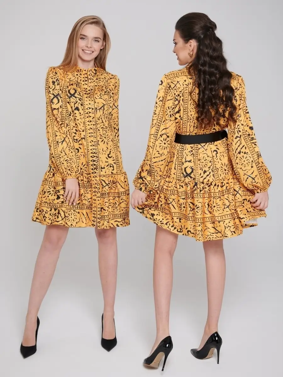 Желтое платье женское для девочки вечернее а силуэт офисное