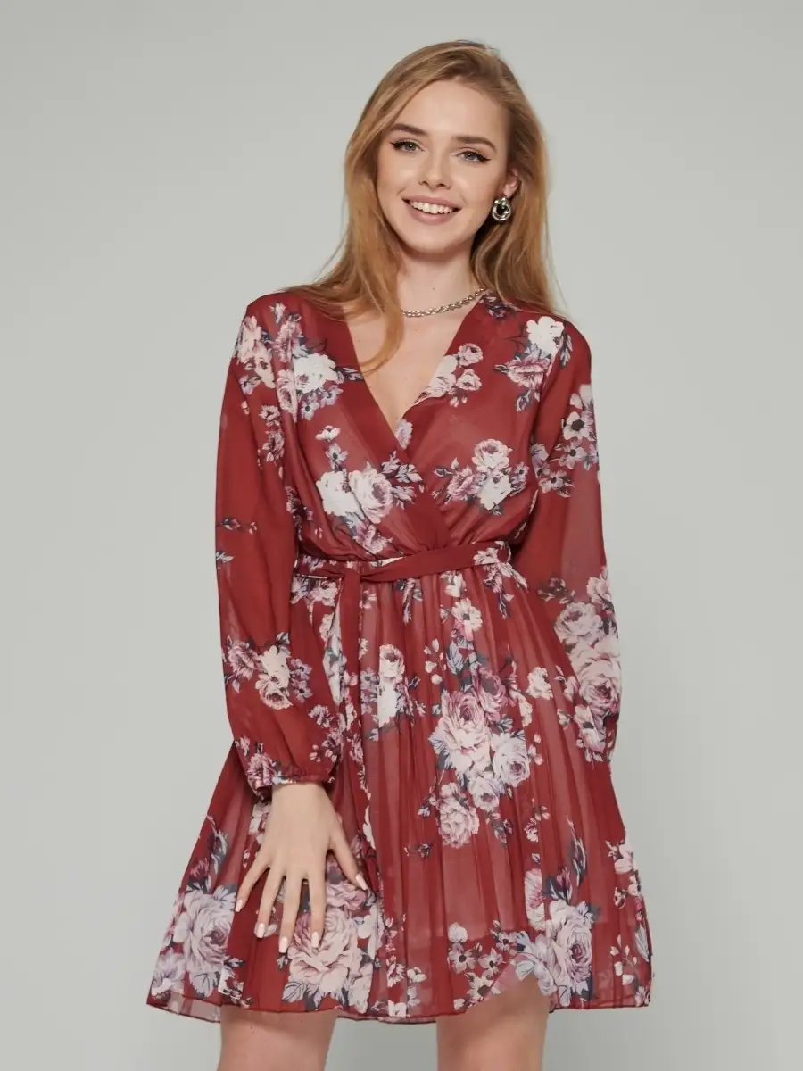 Бордовое платье женское для девочки вечернее нарядное