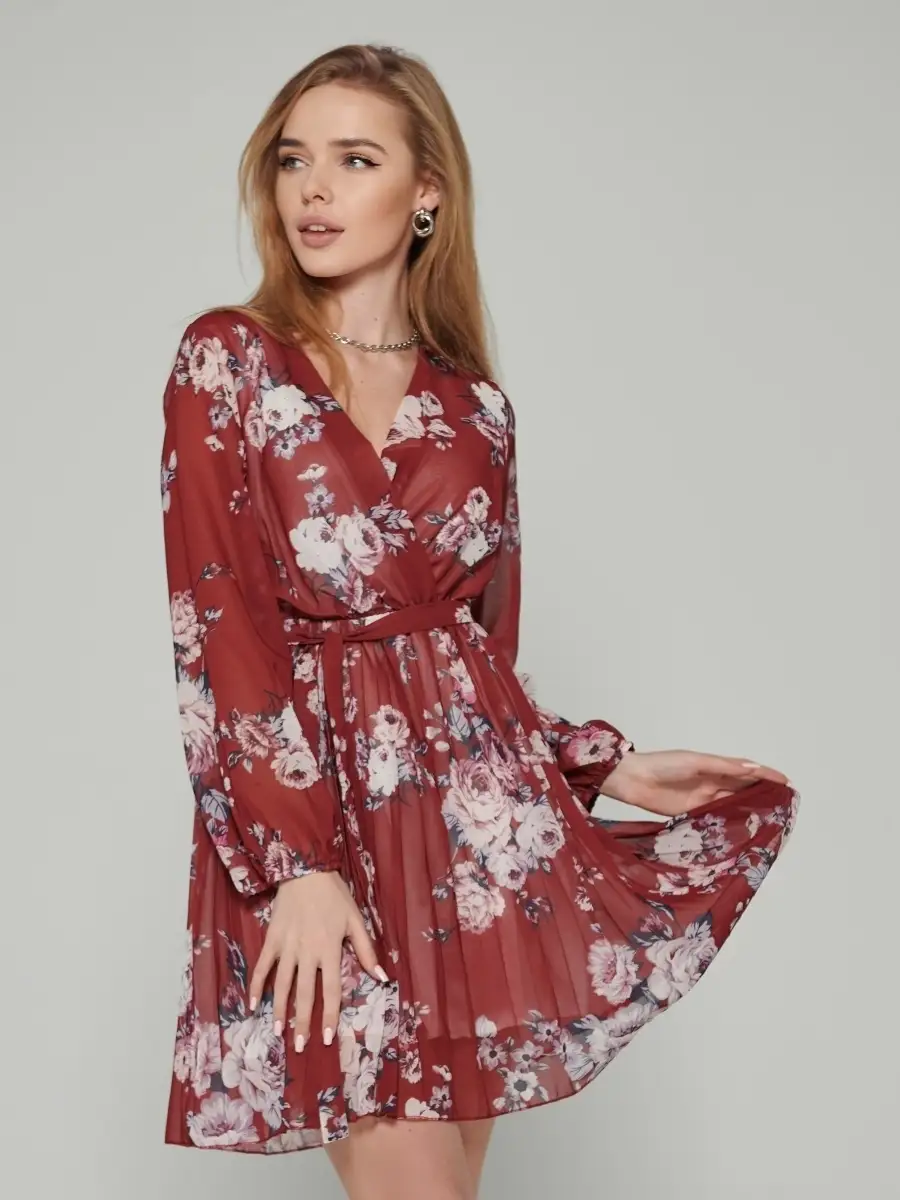 Бордовое платье женское для девочки вечернее нарядное