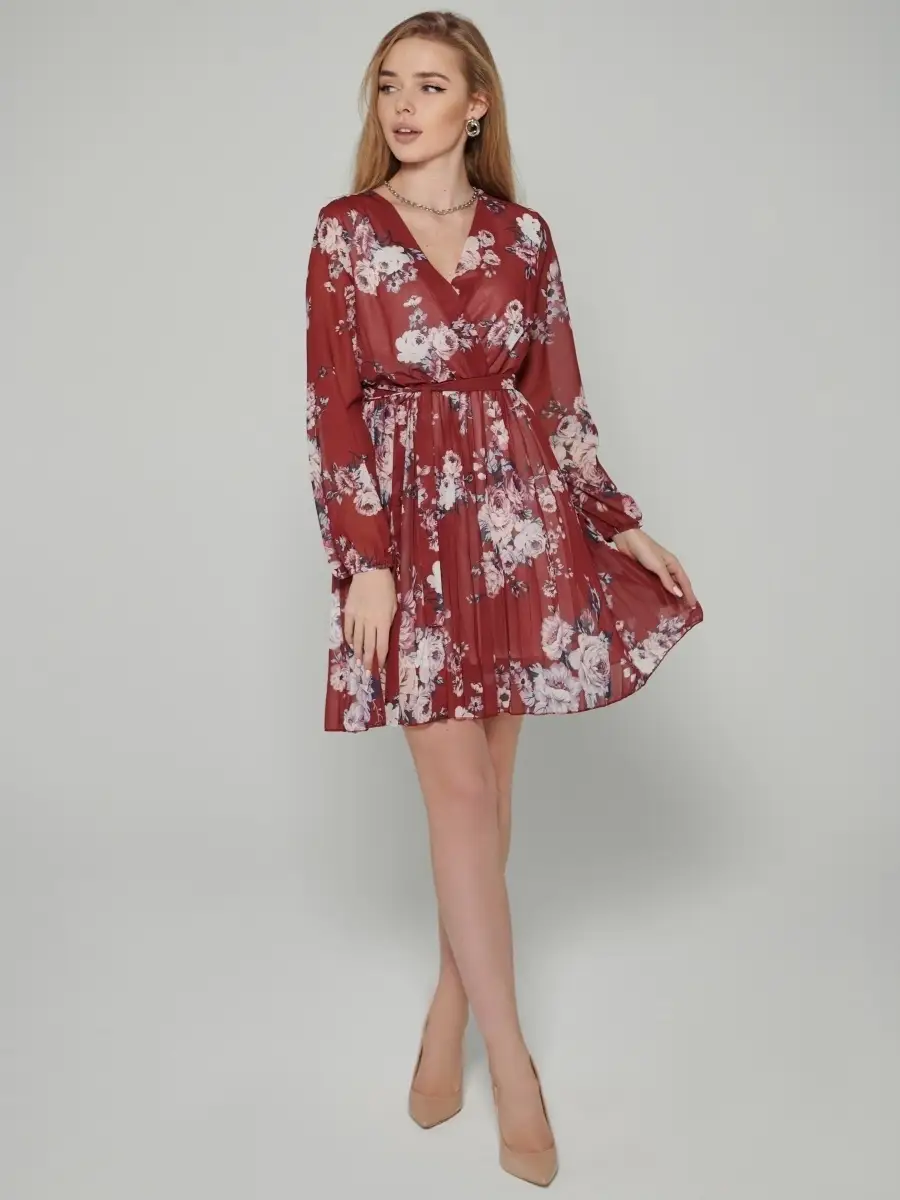 Бордовое платье женское для девочки вечернее нарядное