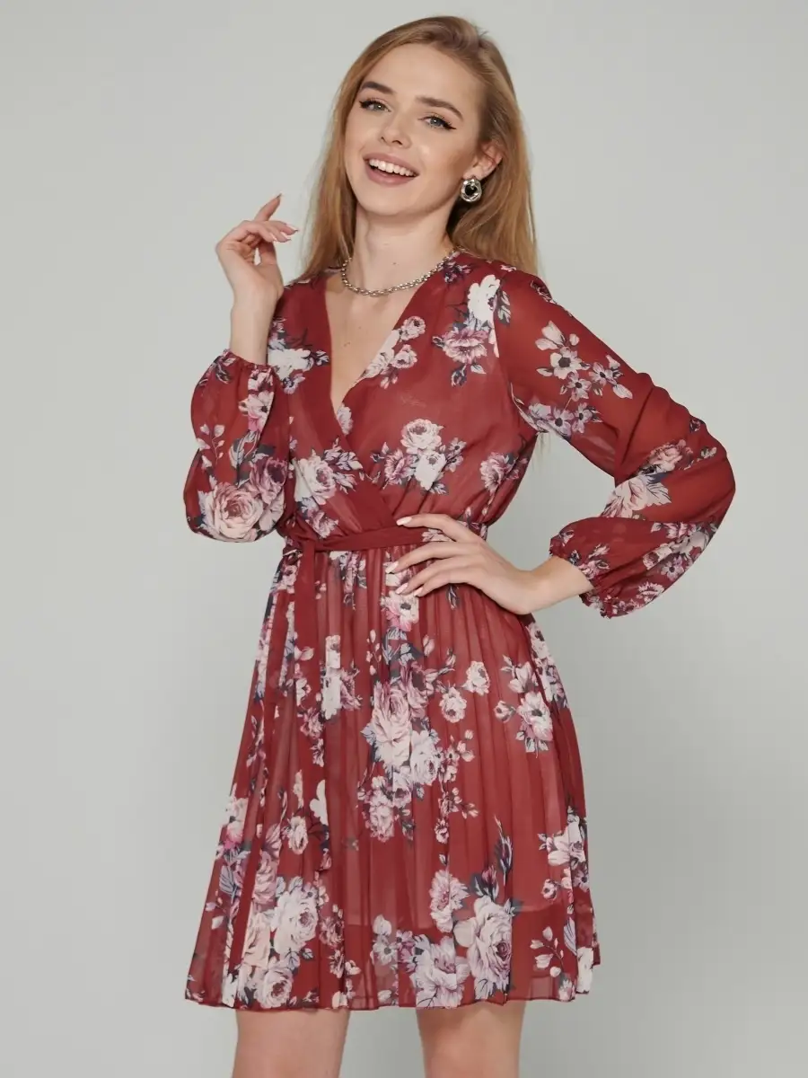 Бордовое платье женское для девочки вечернее нарядное