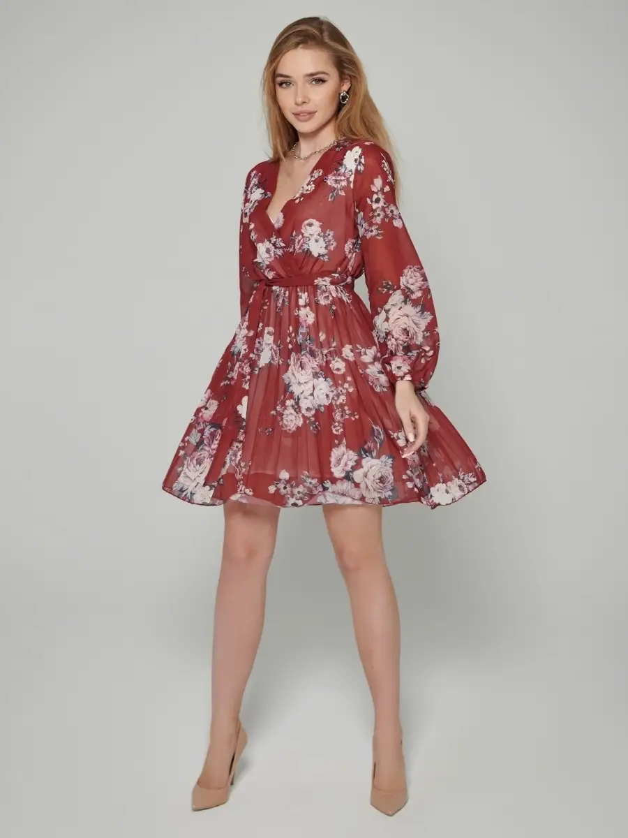 Бордовое платье женское для девочки вечернее нарядное