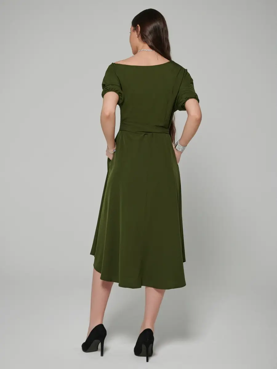 Зеленое платье женское повседневное праздничное