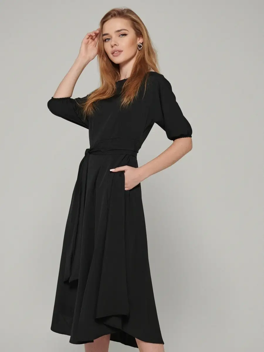 Черное платье женское повседневное праздничное