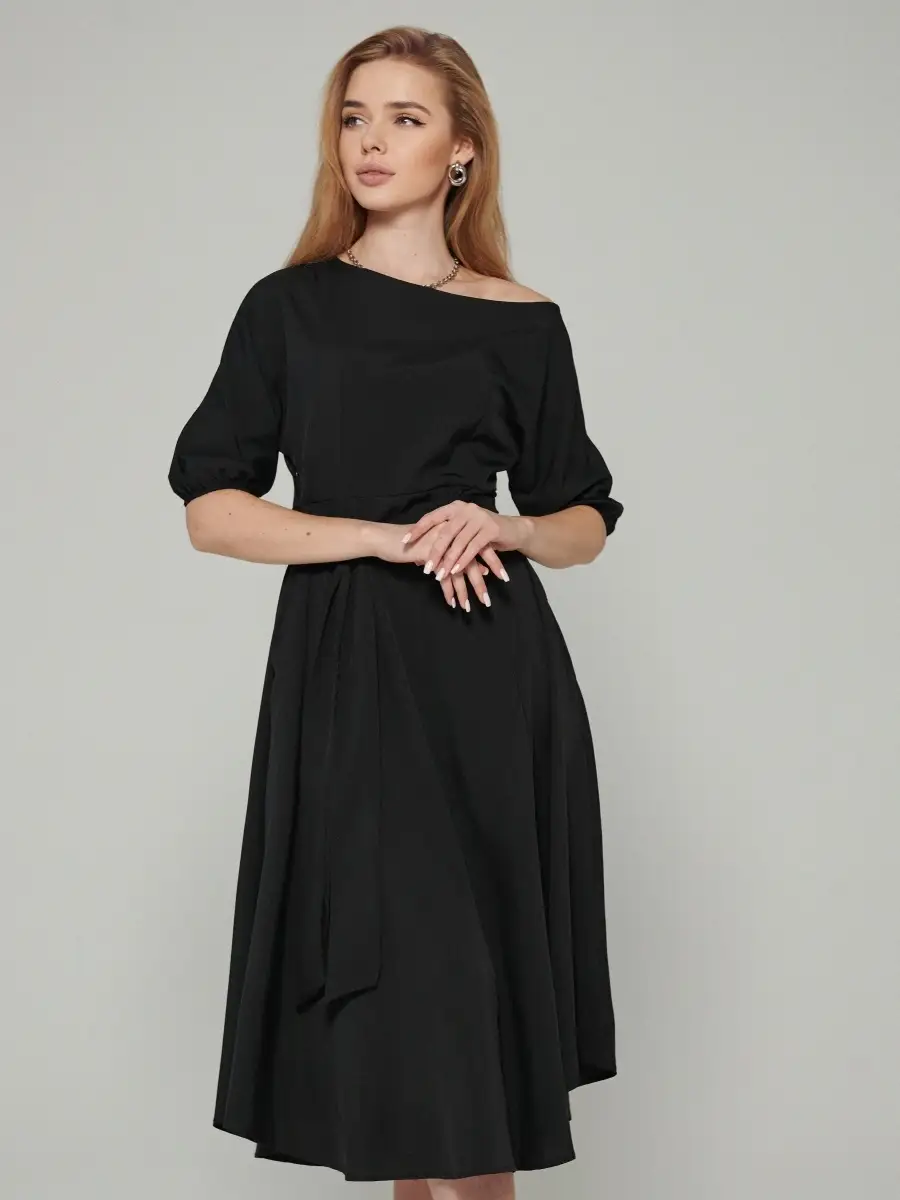 Черное платье женское повседневное праздничное