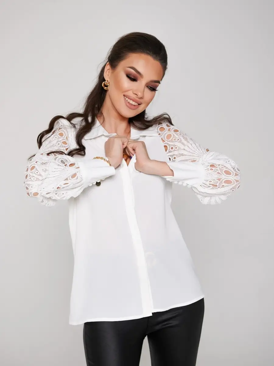 Блузка женская нарядная блузка в офис шифоновая