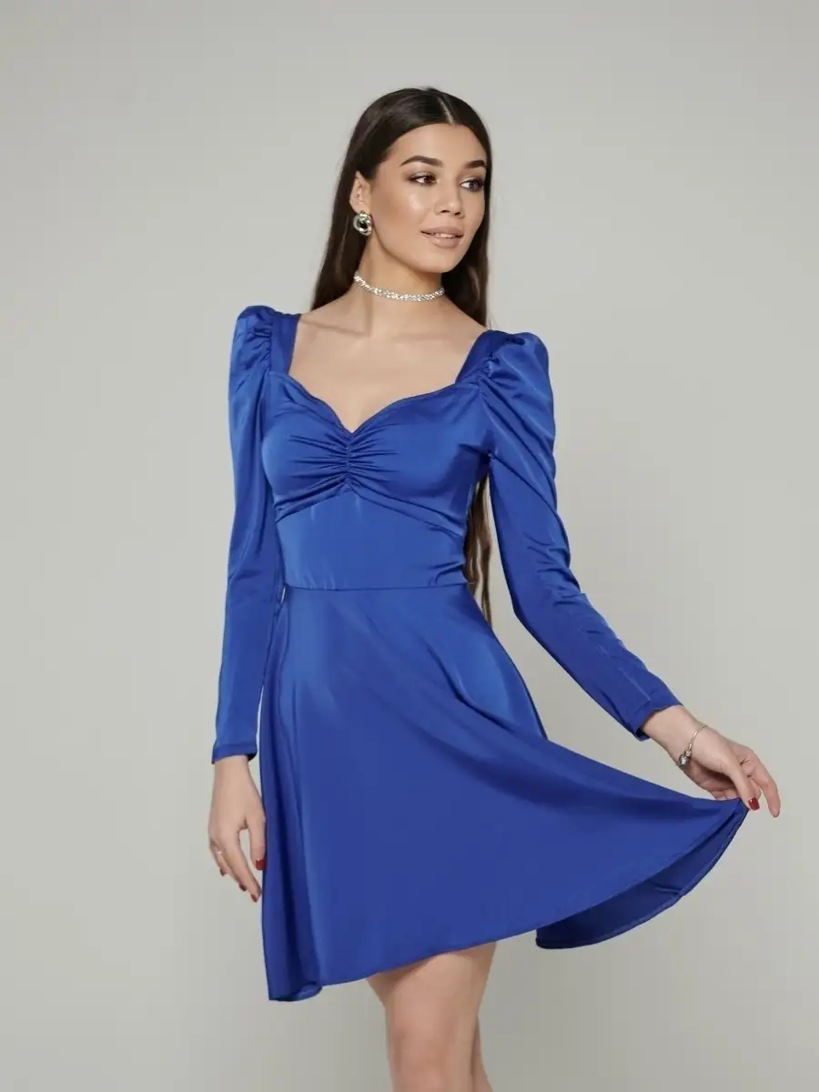 Платье женское атласное нарядное шелковое коктейльное