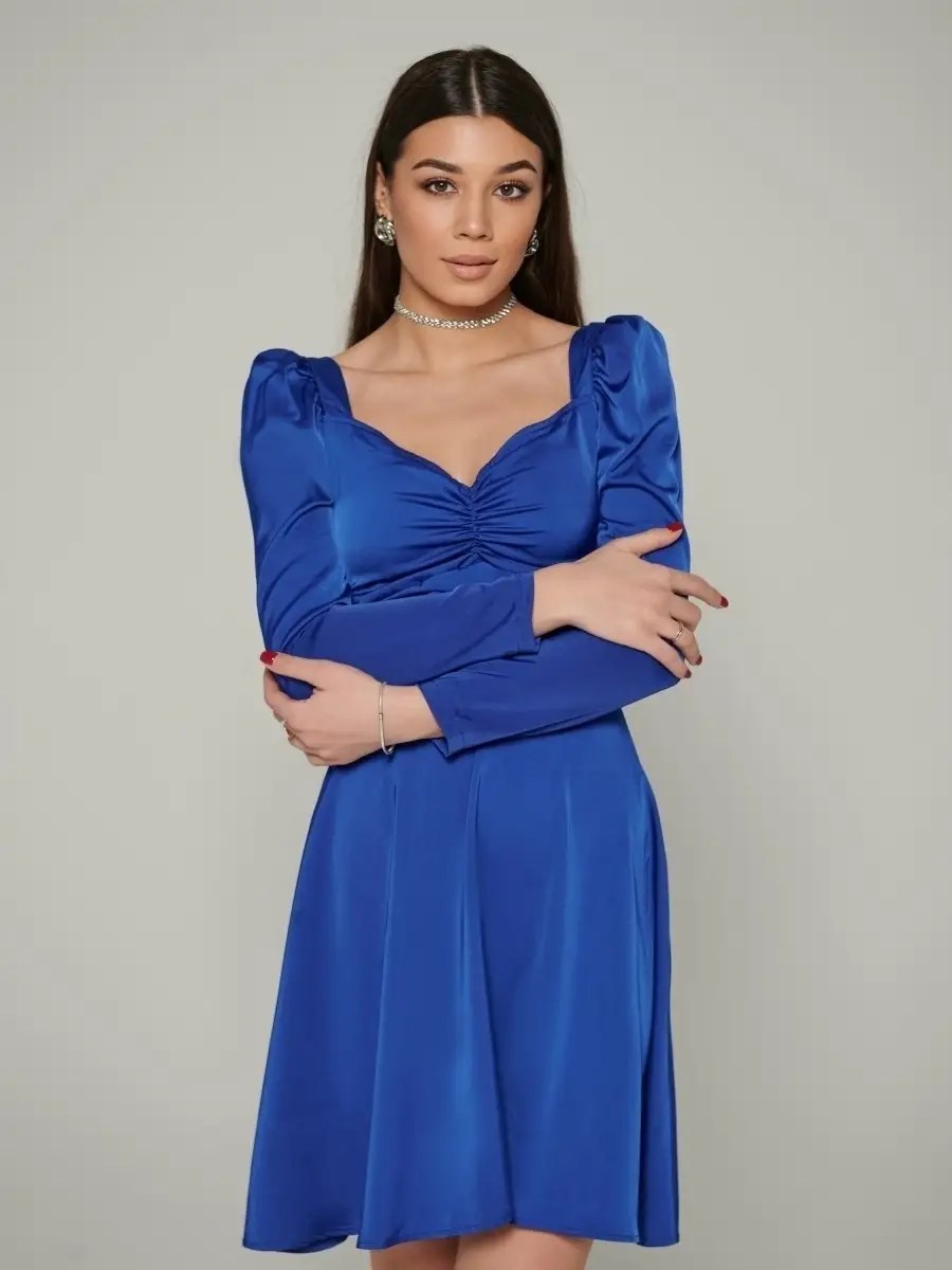 Платье женское атласное нарядное шелковое коктейльное