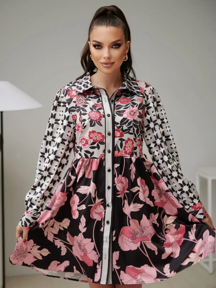 Черное платье женское повседневное в офис