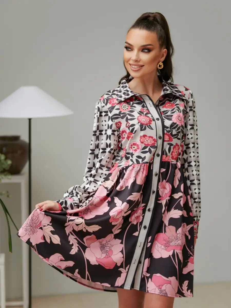 Черное платье женское повседневное в офис