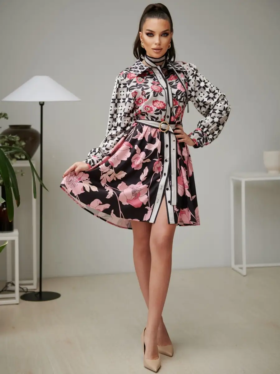 Черное платье женское повседневное в офис