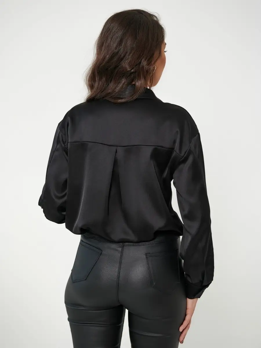 Черная блузка женская школьная офисная нарядная