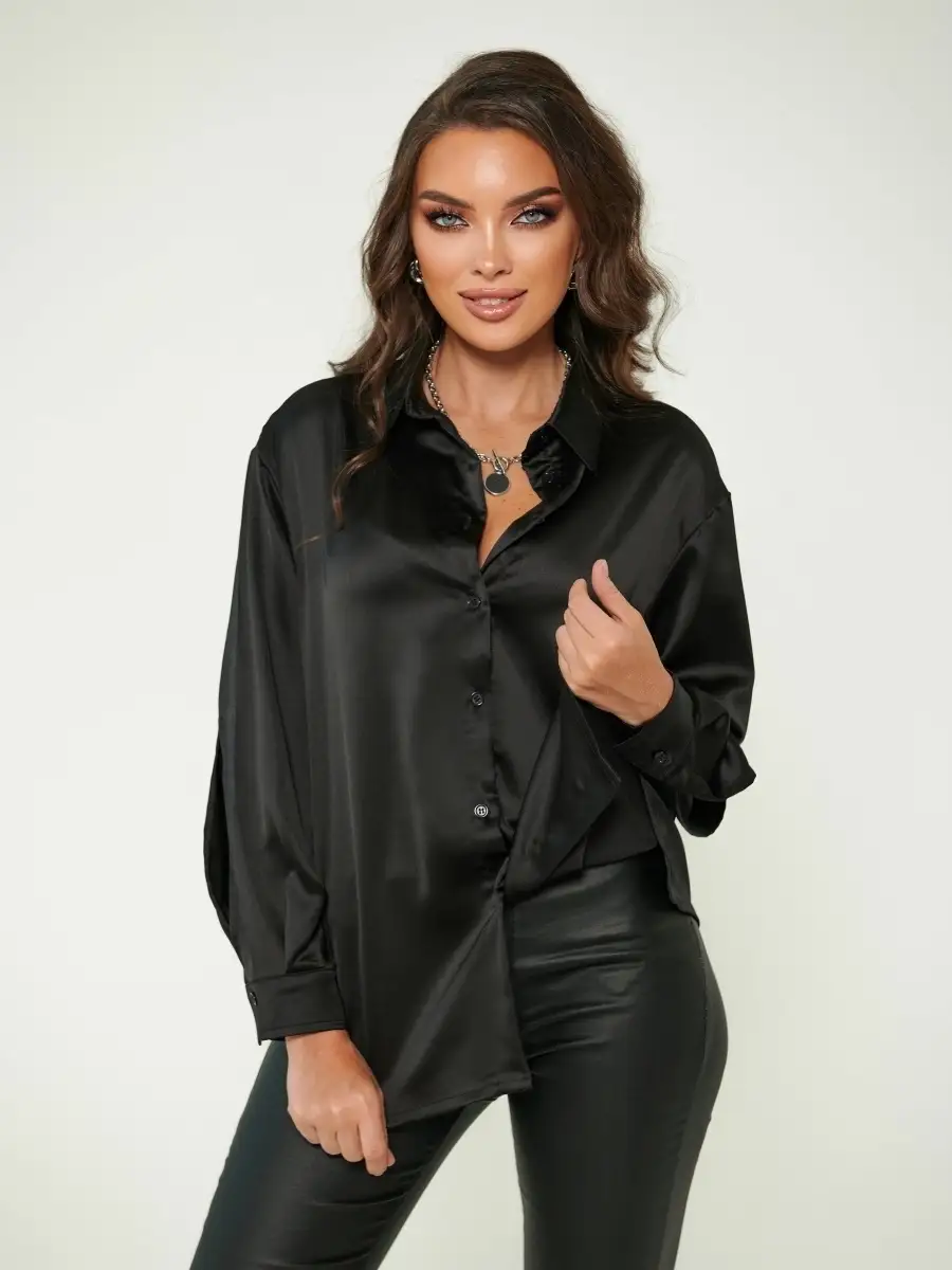 Черная блузка женская школьная офисная нарядная