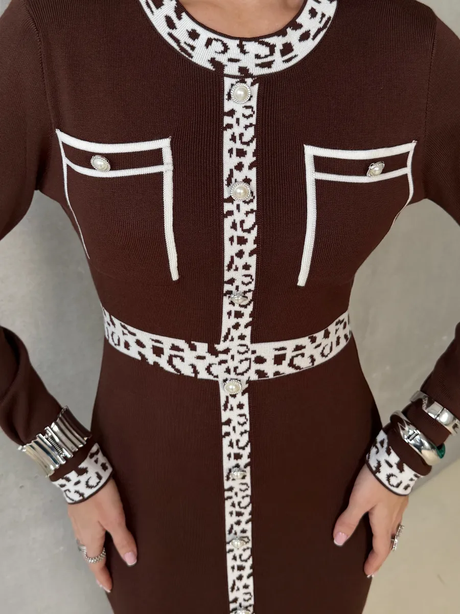 Платье теплое трикотажное мини