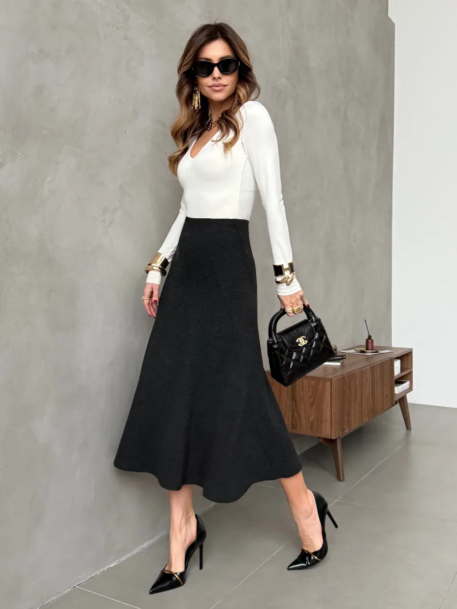 Юбка женская теплая длинная