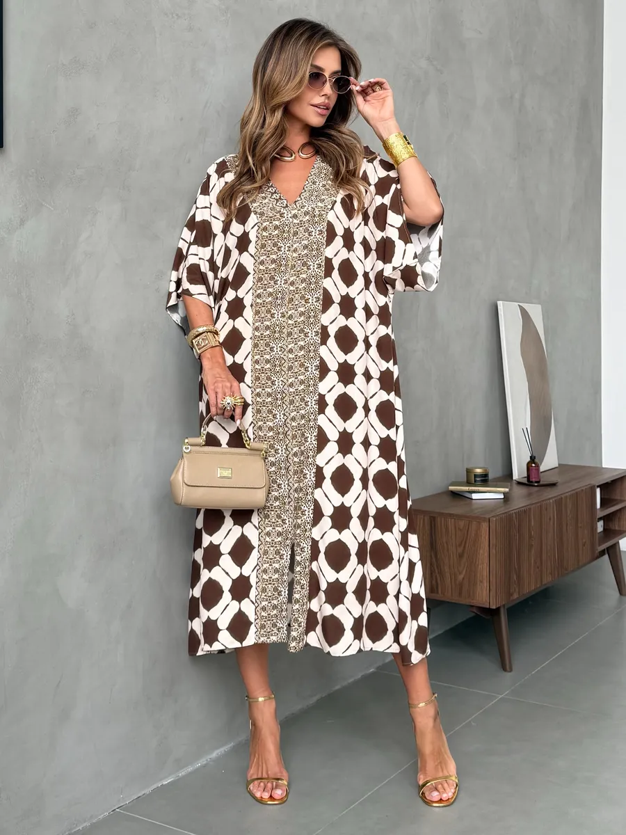 Бежевое летнее легкое платье повседневное домашнее