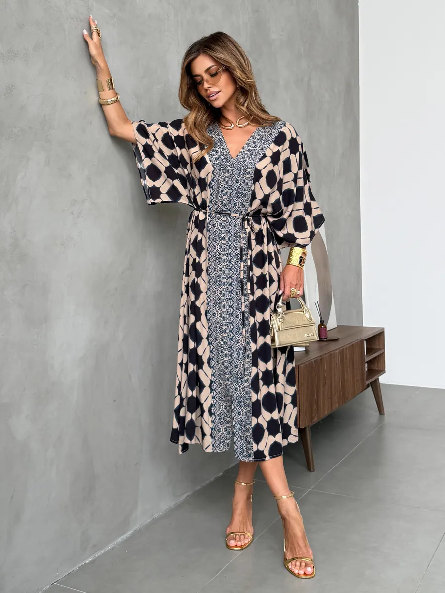 Коричневое летнее легкое платье повседневное домашнее