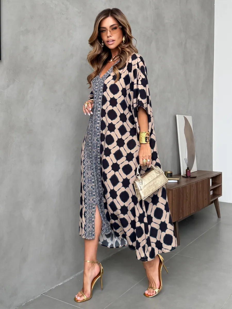 Коричневое летнее легкое платье повседневное домашнее