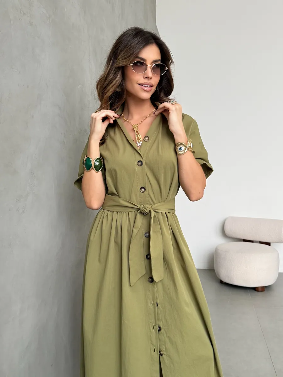 Платье-рубашка летнее длинное хлопок