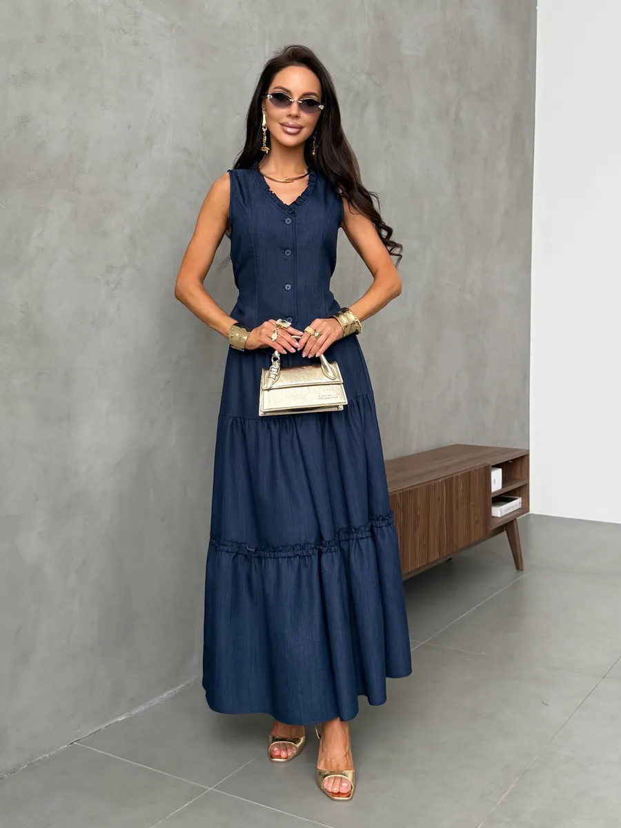 Костюм праздничный летний с юбкой и жилетом