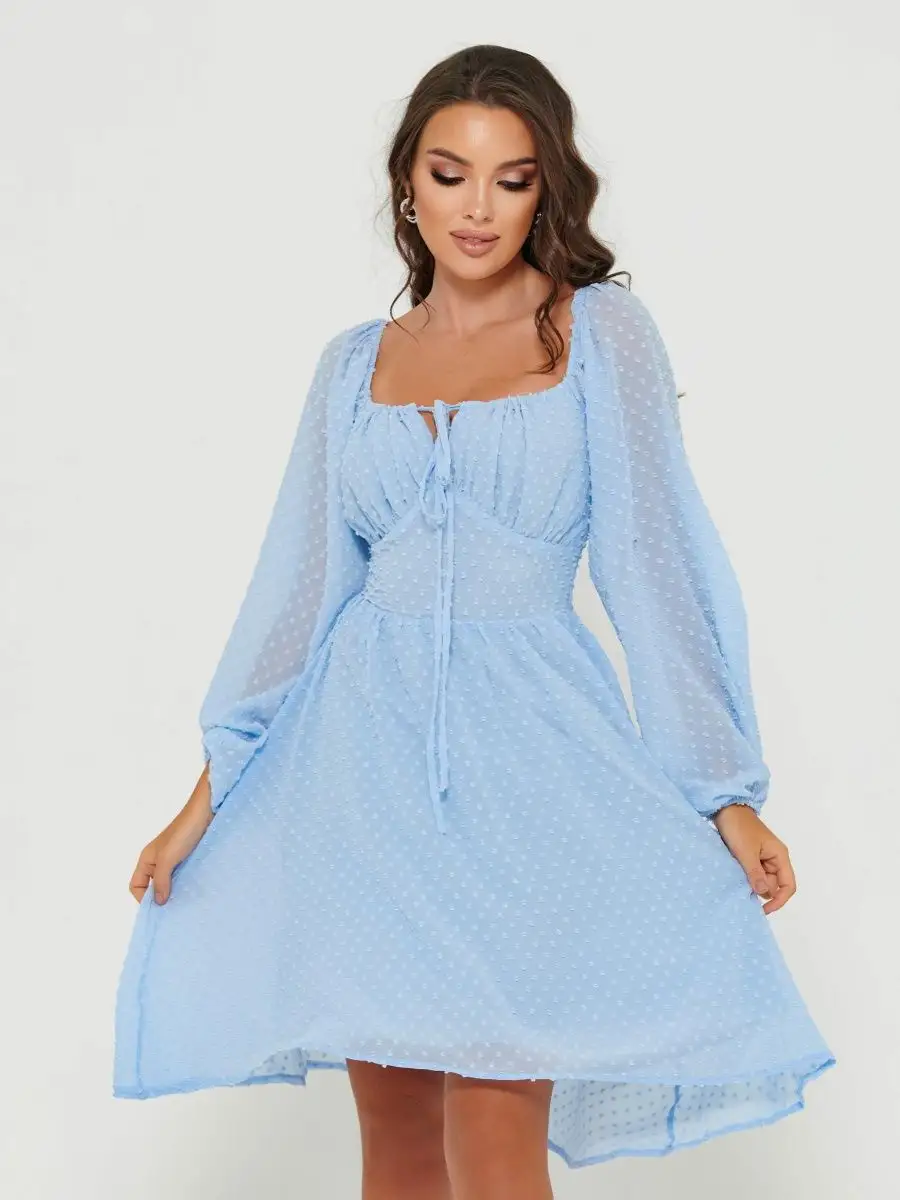 Голубое платье вечернее нарядное