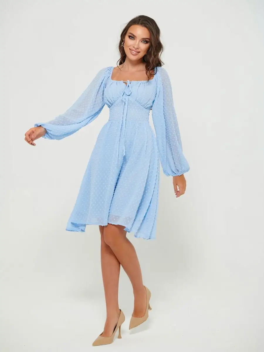 Голубое платье вечернее нарядное