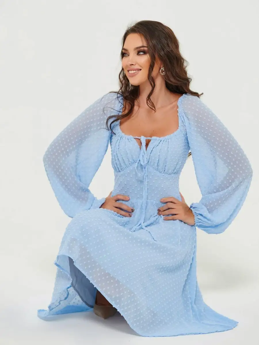 Голубое платье вечернее нарядное