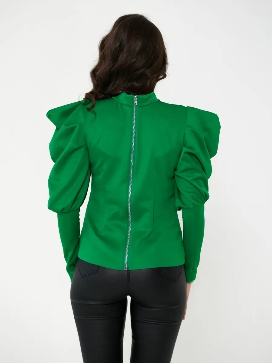 Зеленая кофта женская с длинным рукавом