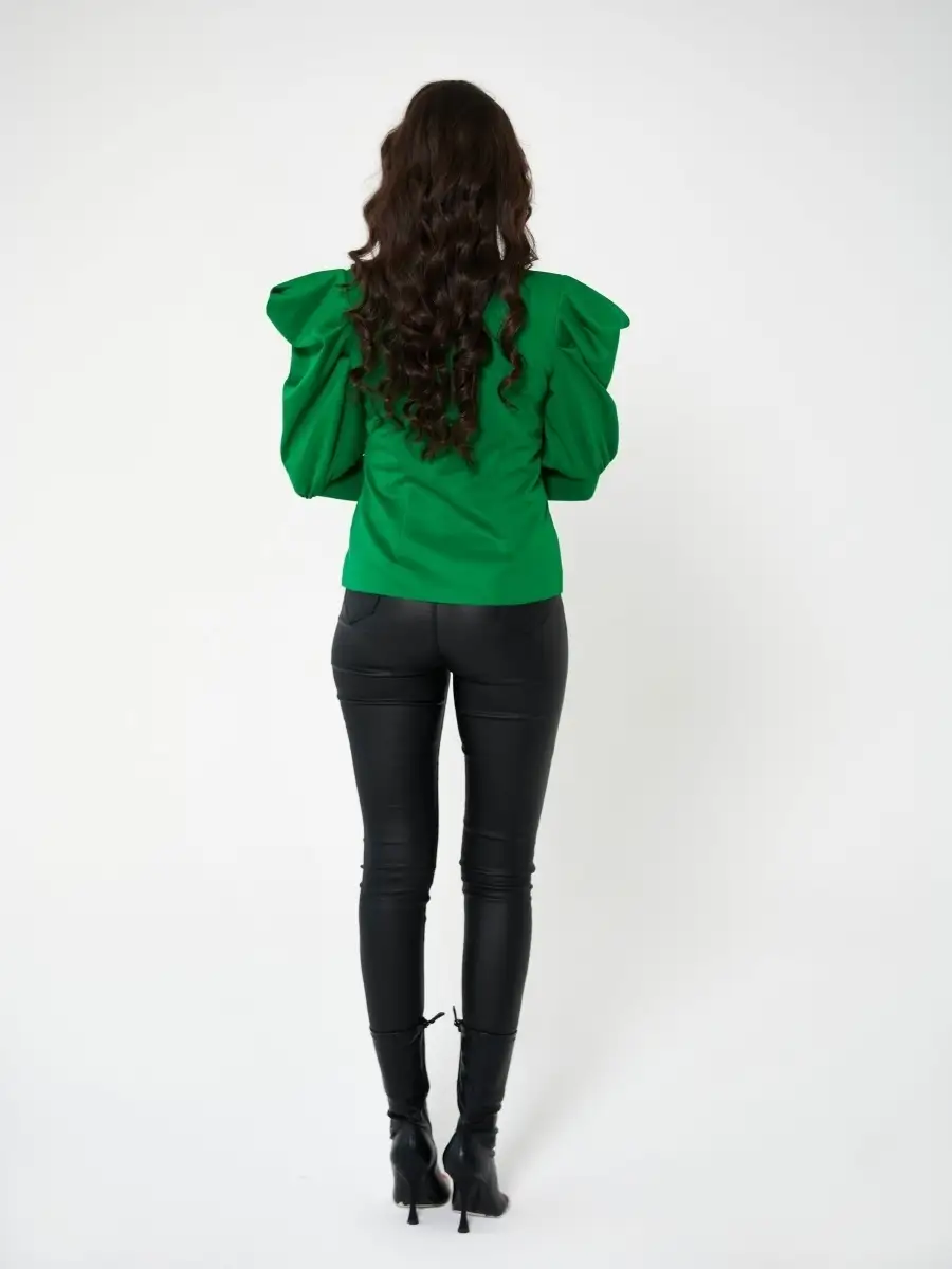 Зеленая кофта женская с длинным рукавом