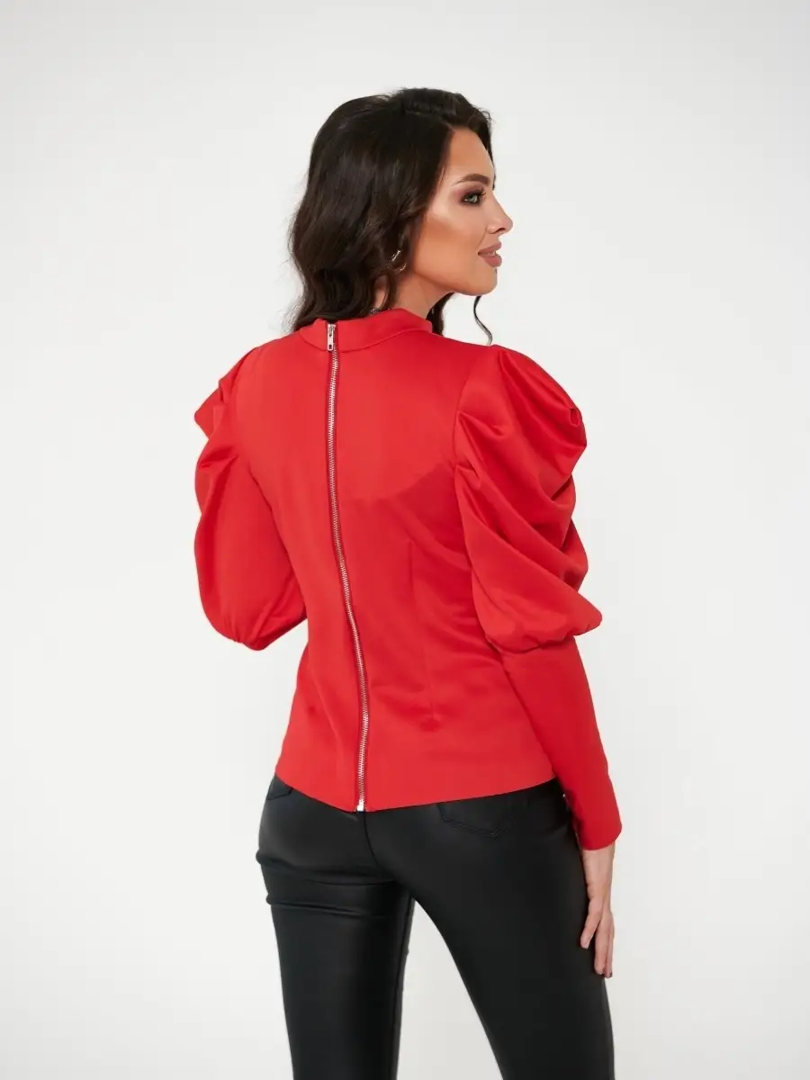Красная кофта женская с длинным рукавом