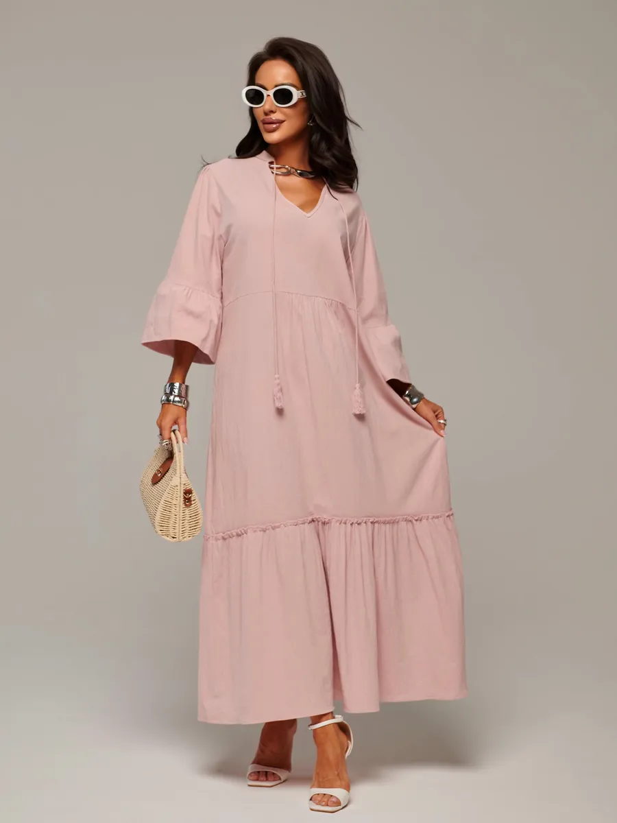 Летнее длинное платье макси в стиле бохо