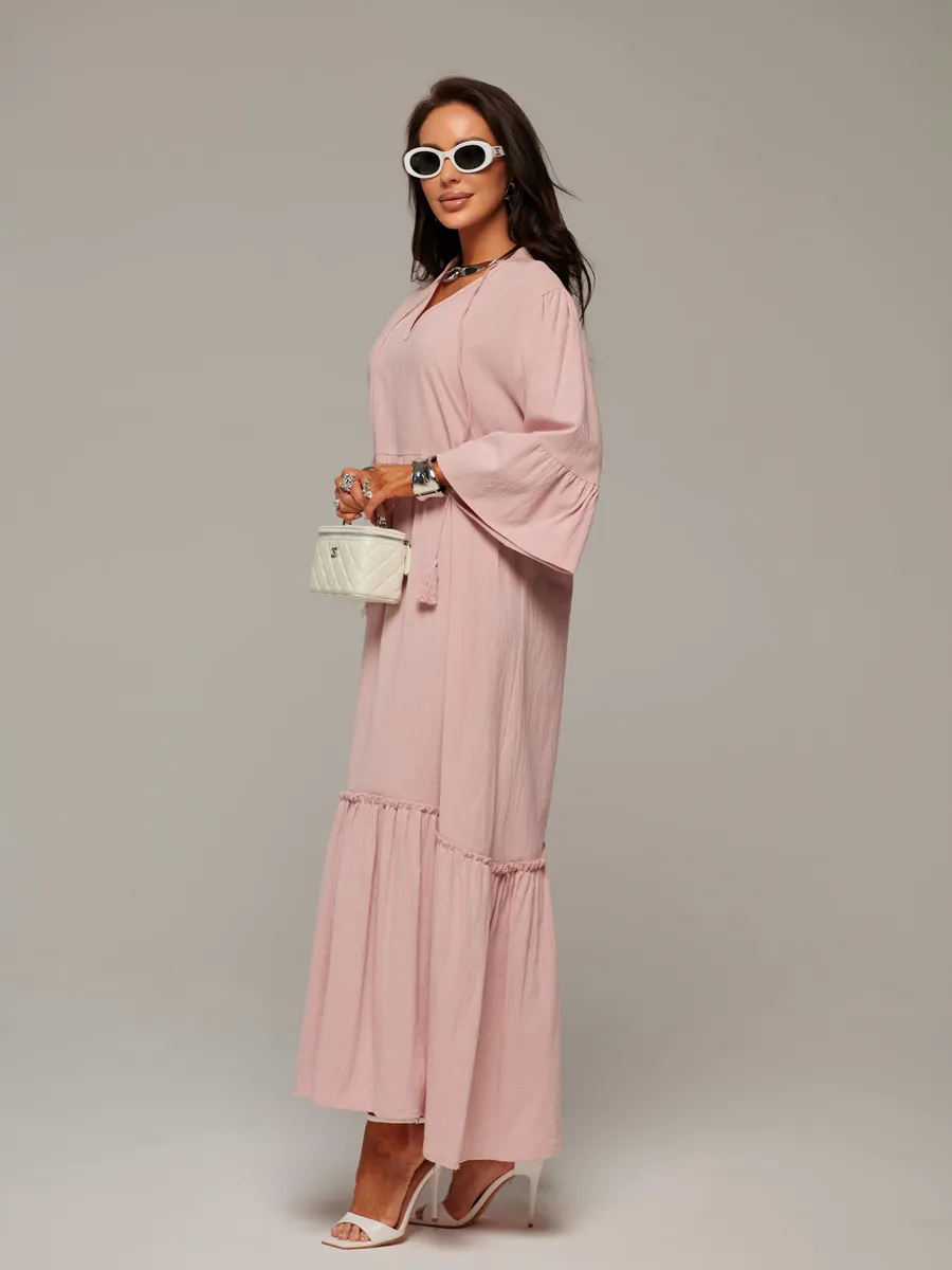 Летнее длинное платье макси в стиле бохо