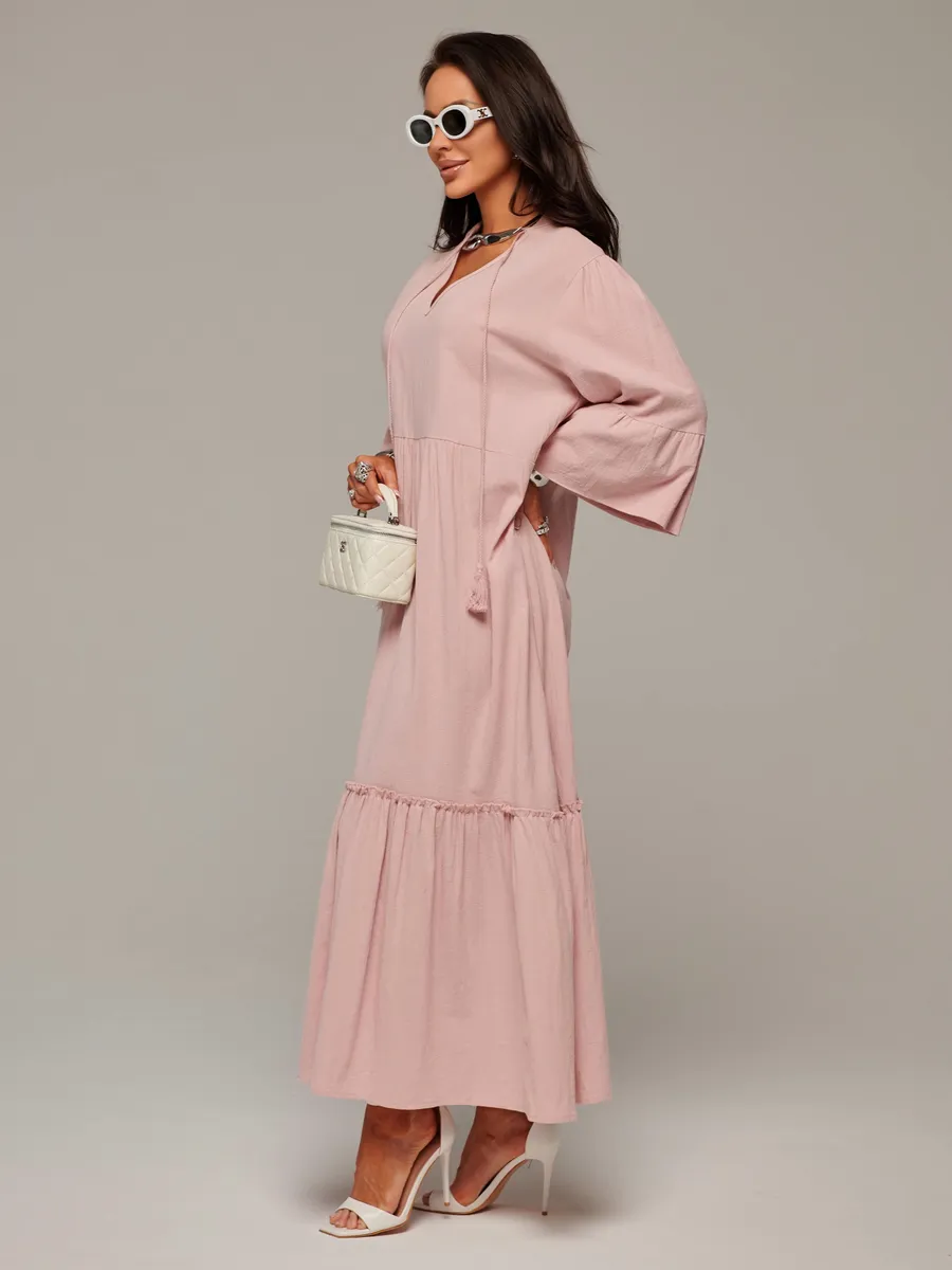 Летнее длинное платье макси в стиле бохо