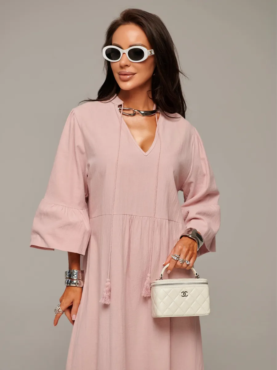 Летнее длинное платье макси в стиле бохо