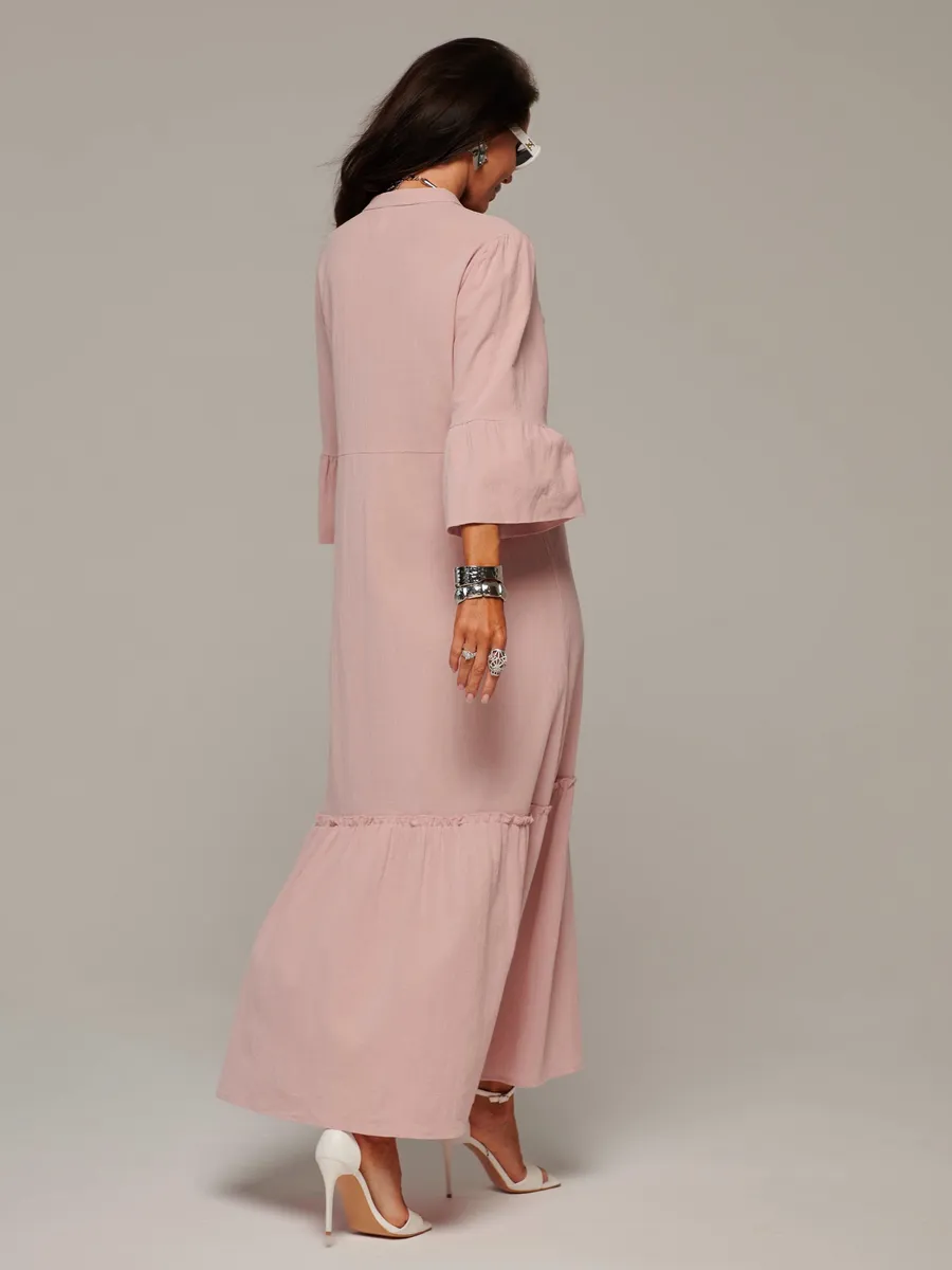 Летнее длинное платье макси в стиле бохо