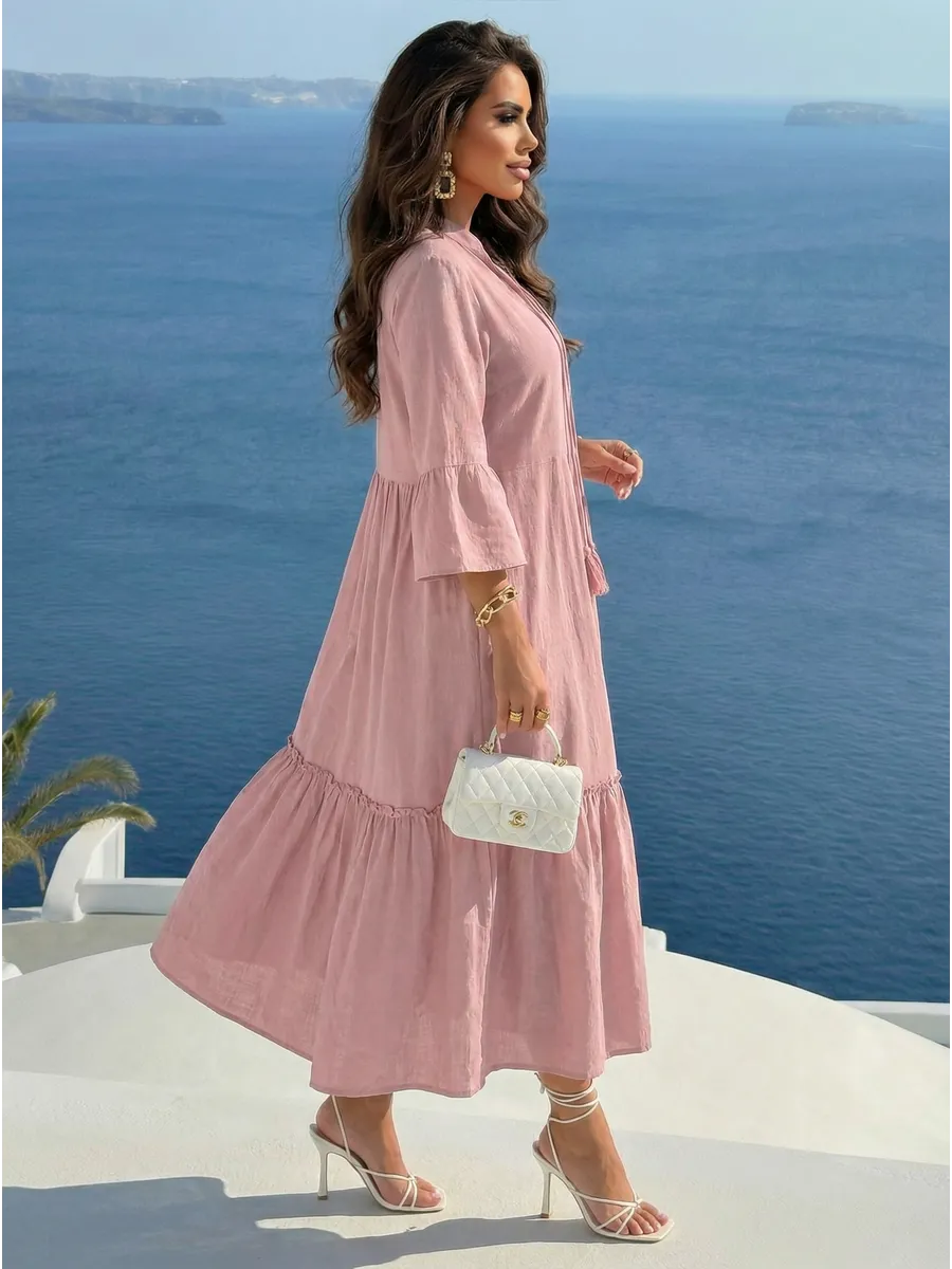 Летнее длинное платье макси в стиле бохо