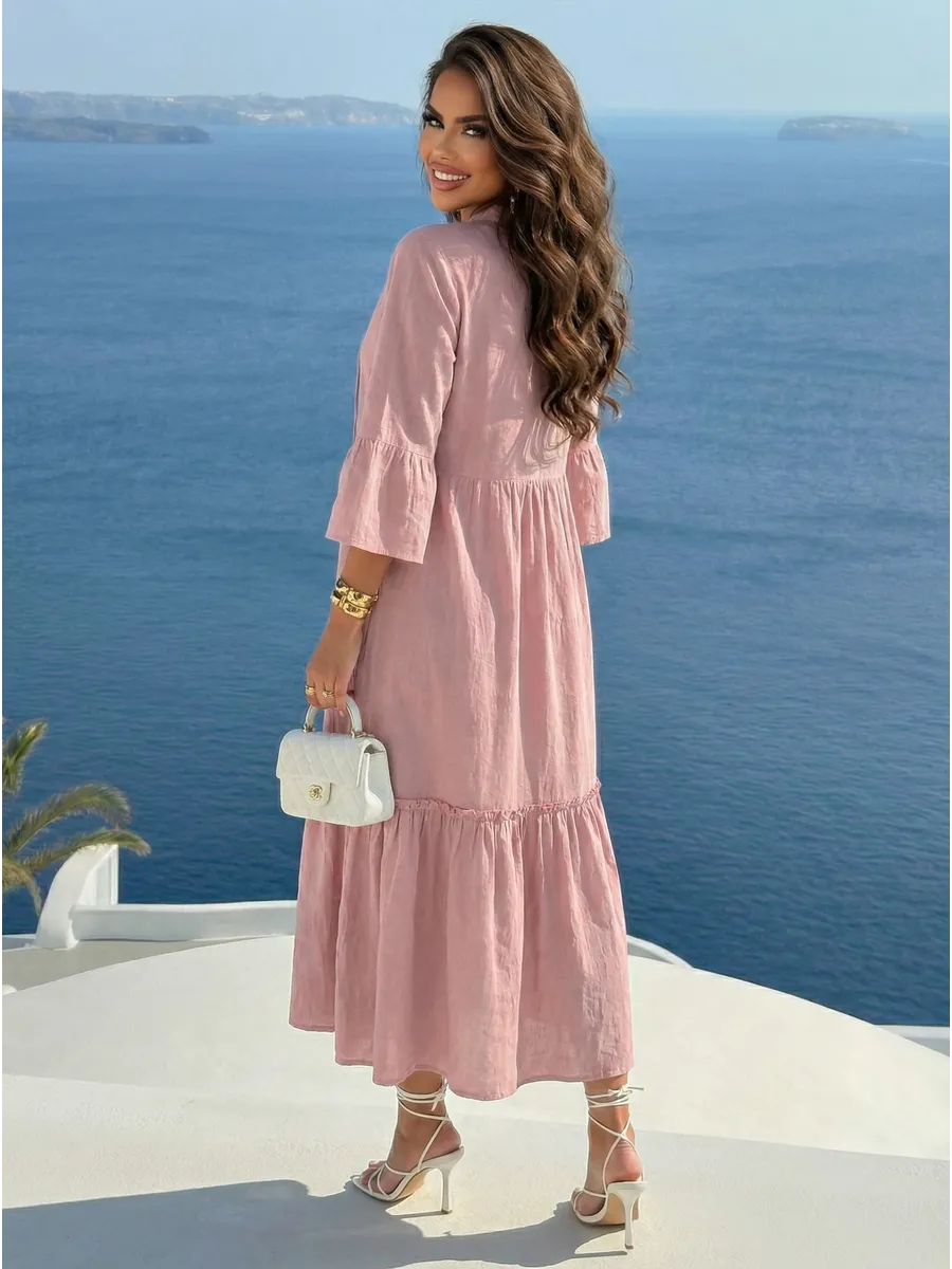 Летнее длинное платье макси в стиле бохо