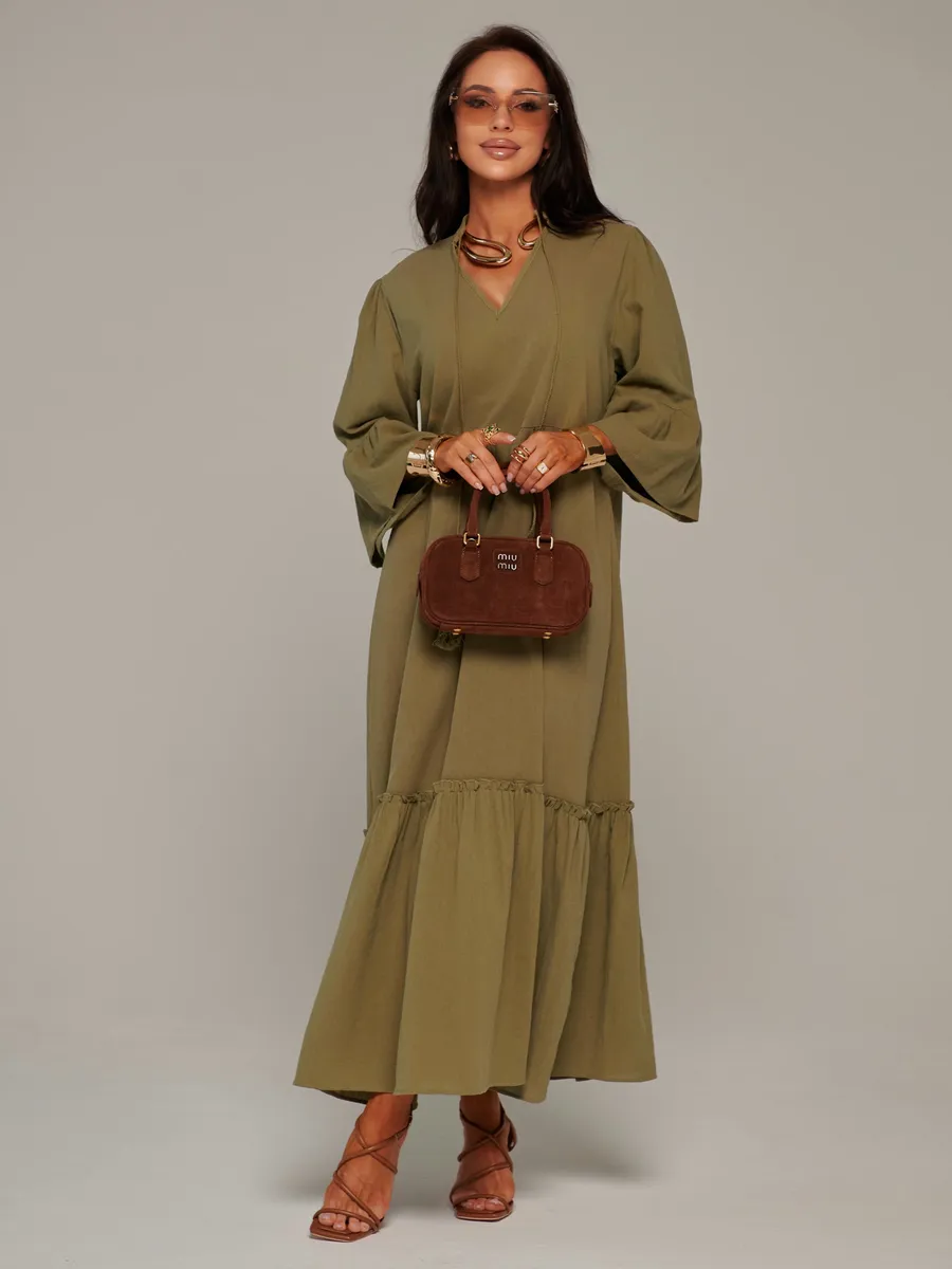 Летнее длинное платье макси в стиле бохо