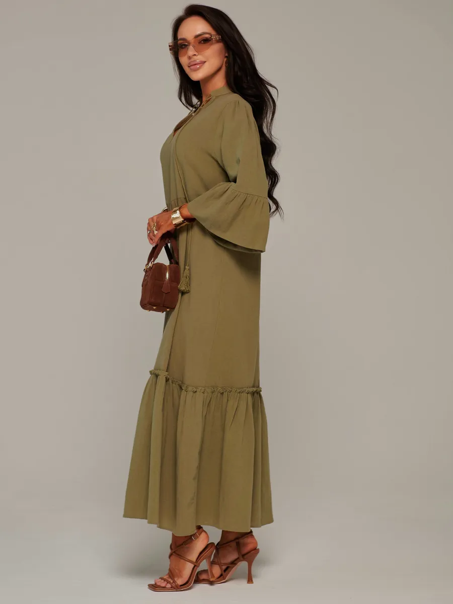 Летнее длинное платье макси в стиле бохо