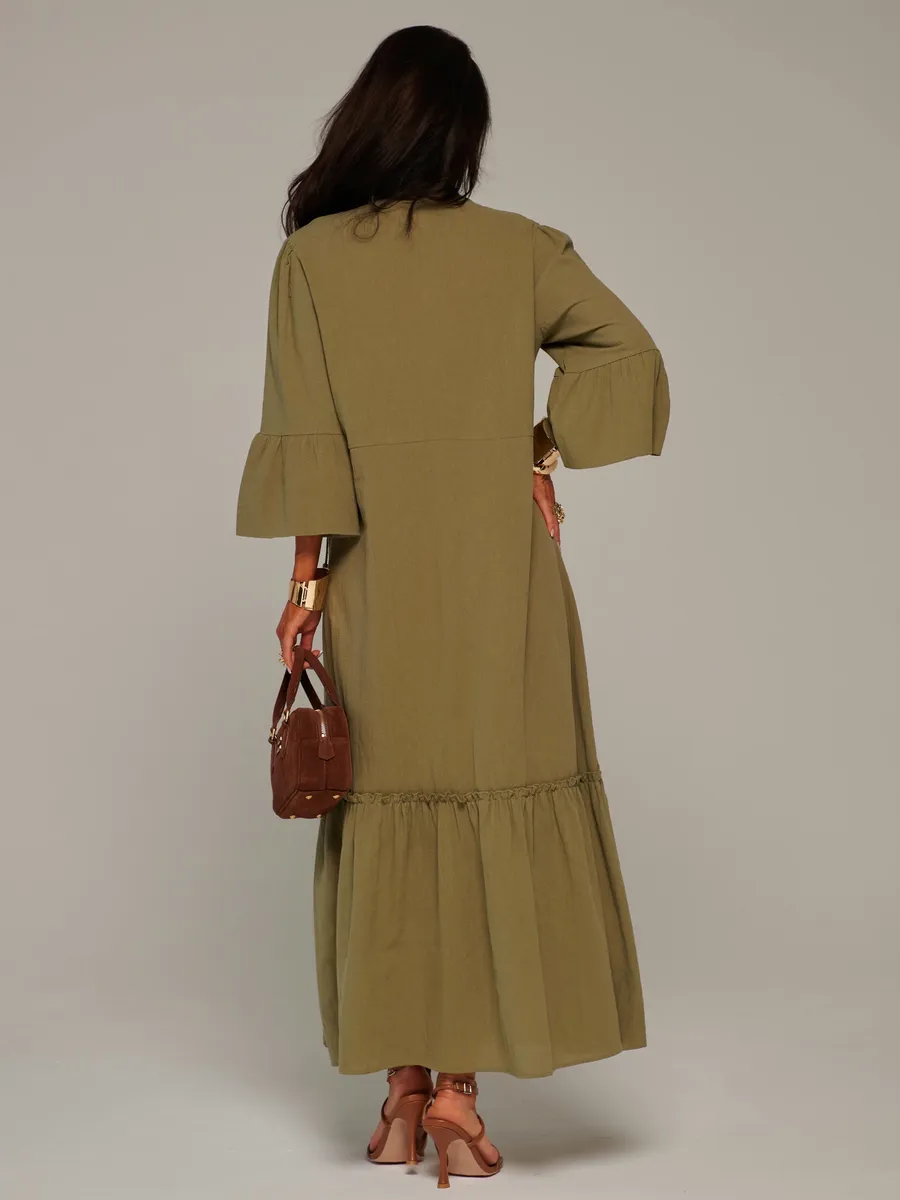 Летнее длинное платье макси в стиле бохо