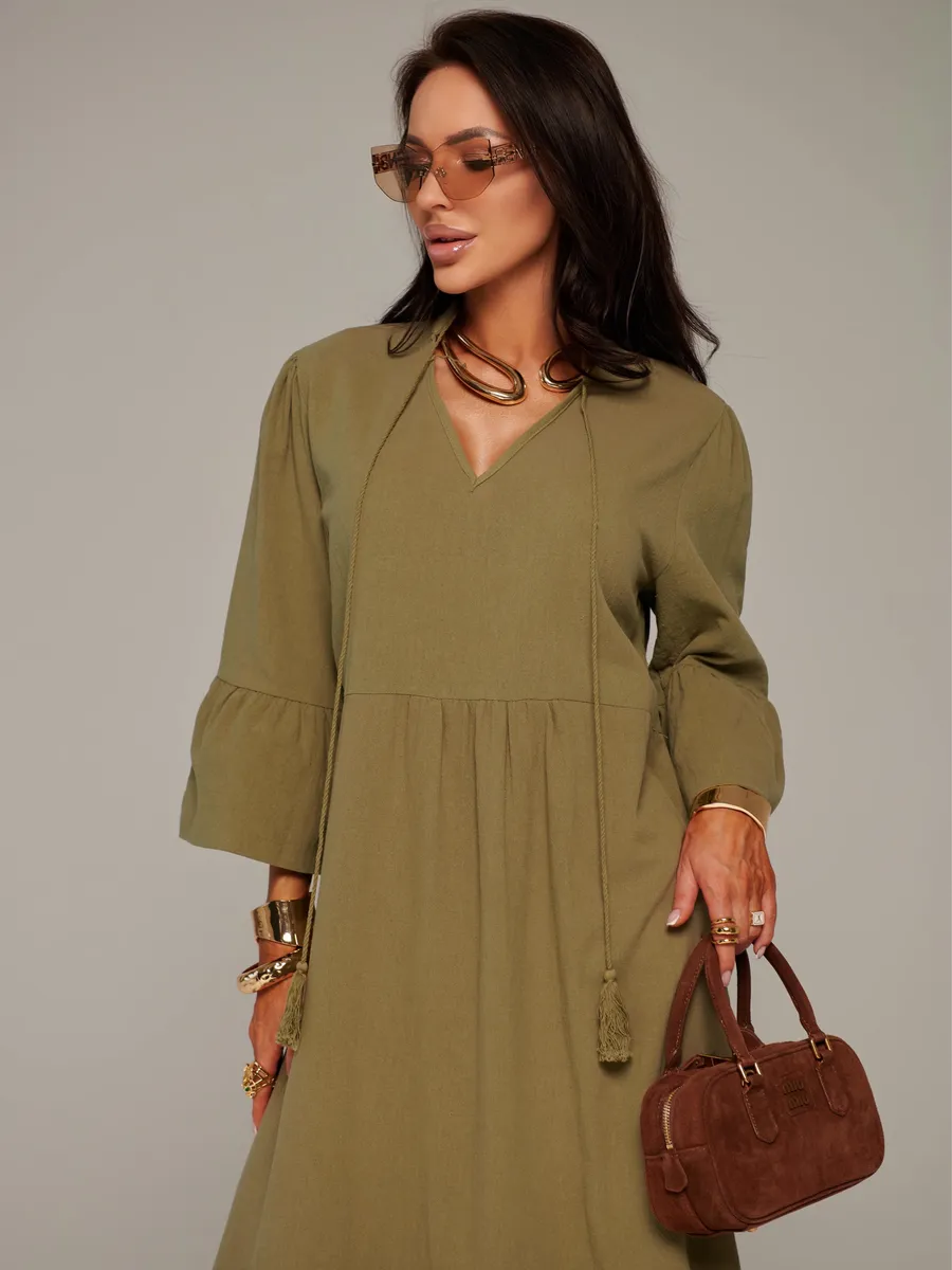 Летнее длинное платье макси в стиле бохо