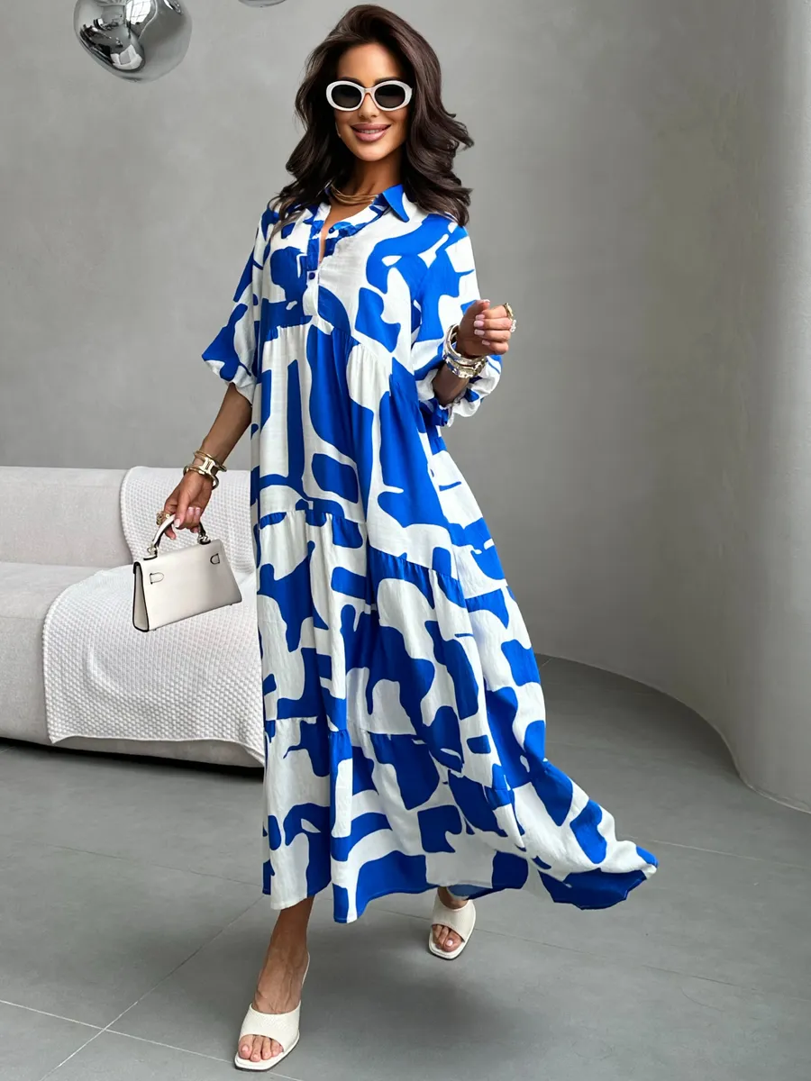 Синее платье летнее повседневное