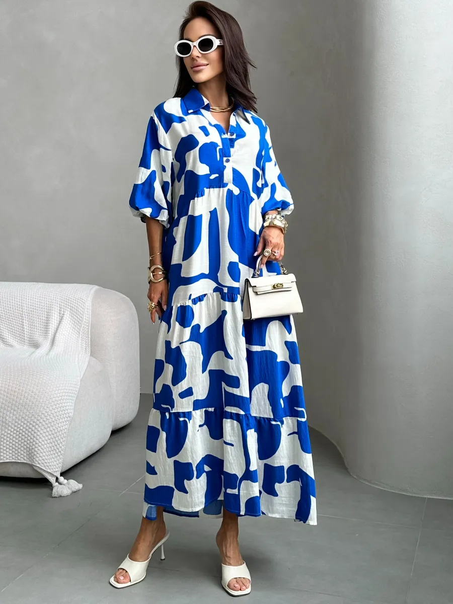 Синее платье летнее повседневное