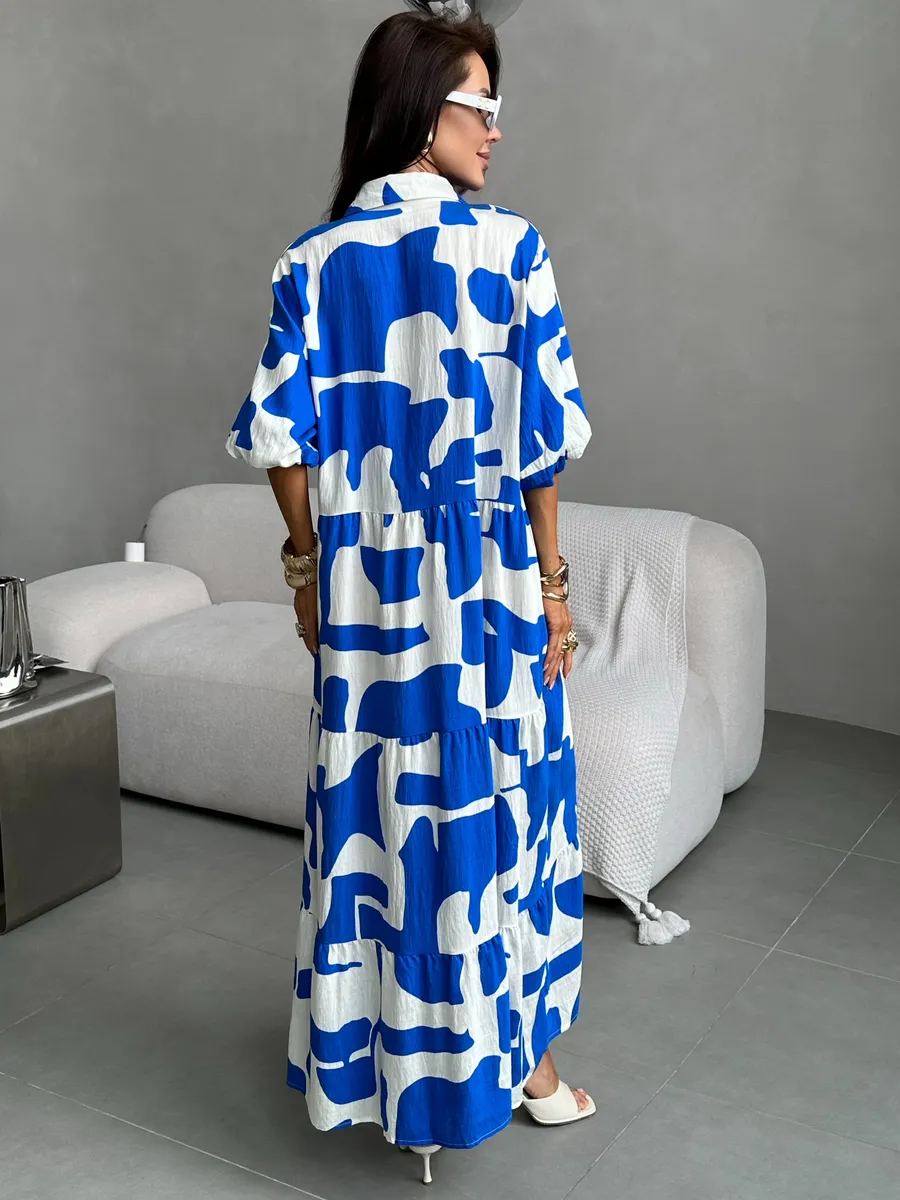 Синее платье летнее повседневное