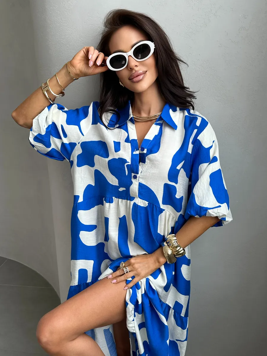 Синее платье летнее повседневное