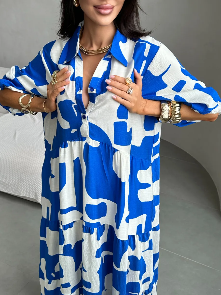 Синее платье летнее повседневное