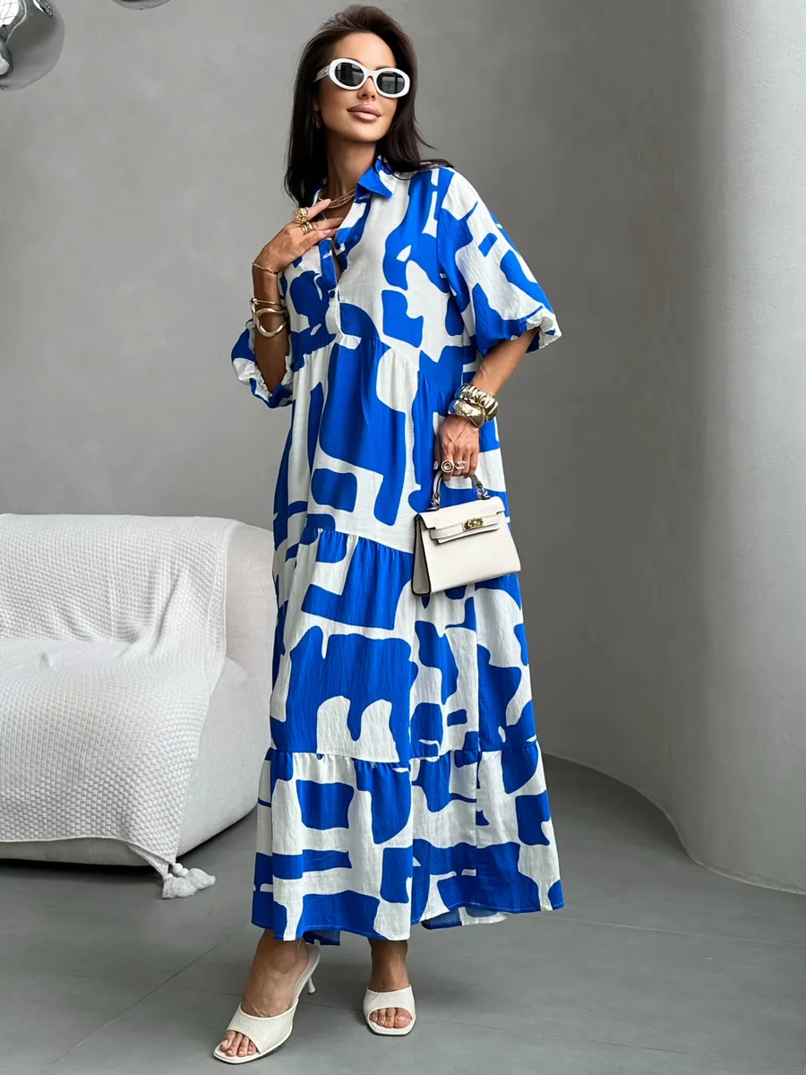 Синее платье летнее повседневное